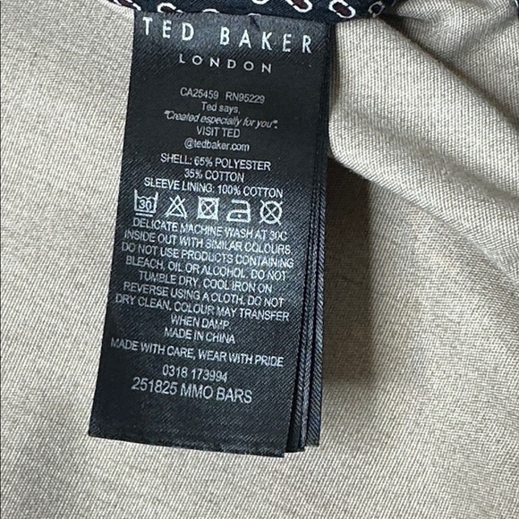 Ted Baker London Men's Cotton Blend Bomber Jacket Stone Ted Size 5 / US Size XL - Picture 11 of 16